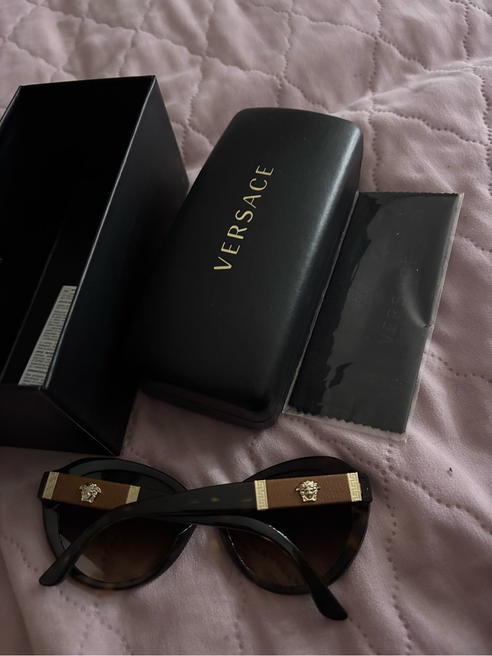 Versace Tortoiseshell Sunglasses with Gold Medusa Accents
